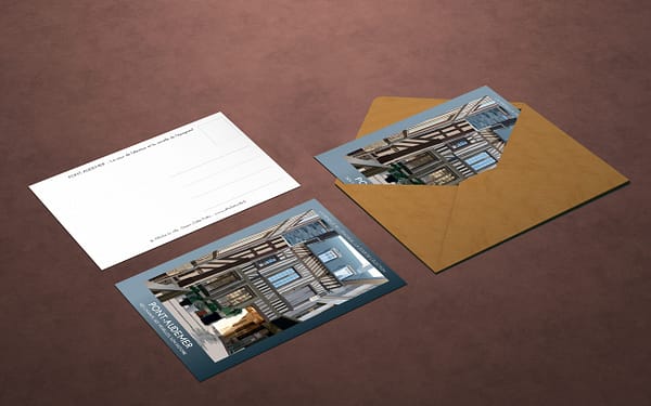 Carte postale de Pont-Audemer : la cour de l'élection et la venelle de l'épagneul