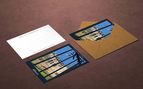 carte postale : Bernay Les jardins de l'abbaye
