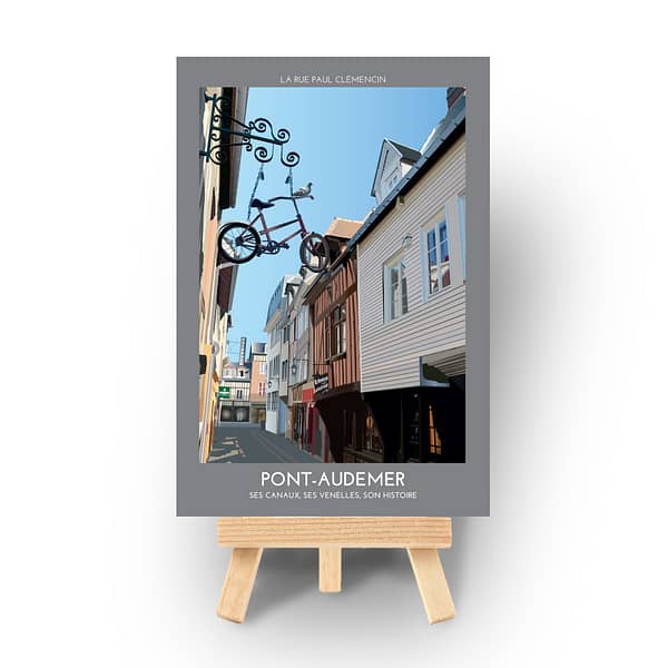 Carte postale de la rue Paul Clémencin - Pont-Audemer