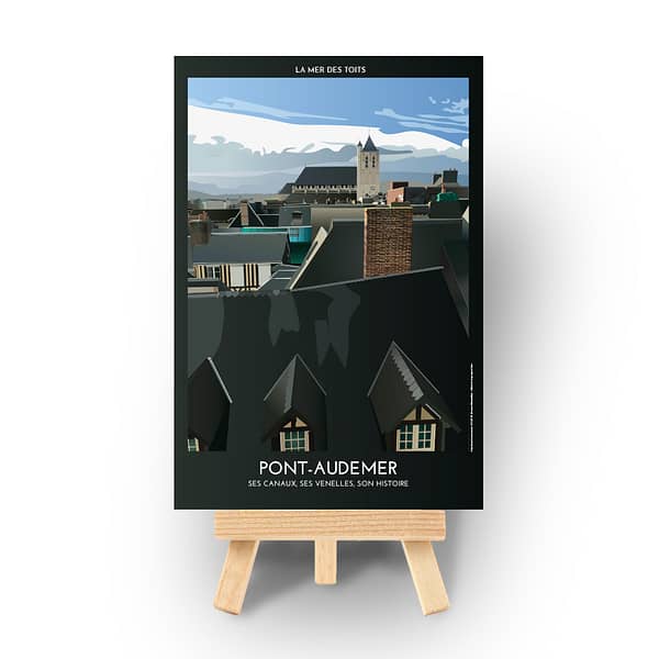 Carte postale de Pont-Audemer :la mer des toits depuis le musée Canel