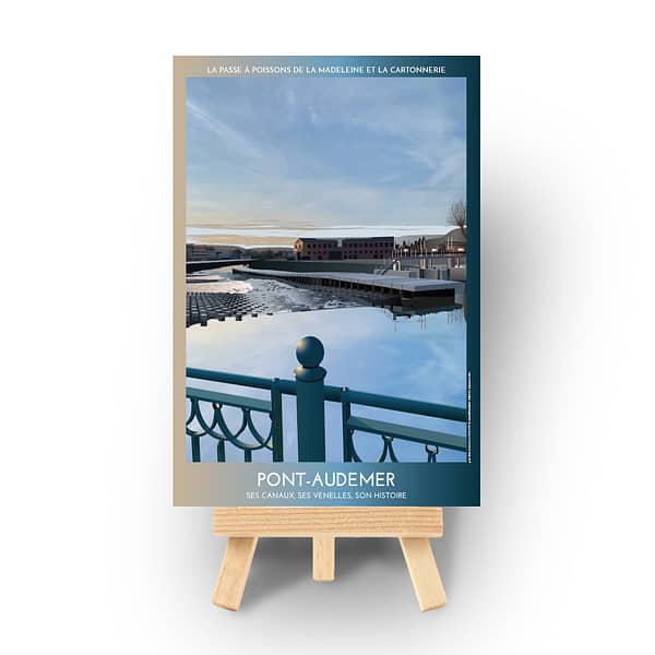 Carte postale de Pont-Audemer : la passe à poissons migrateurs