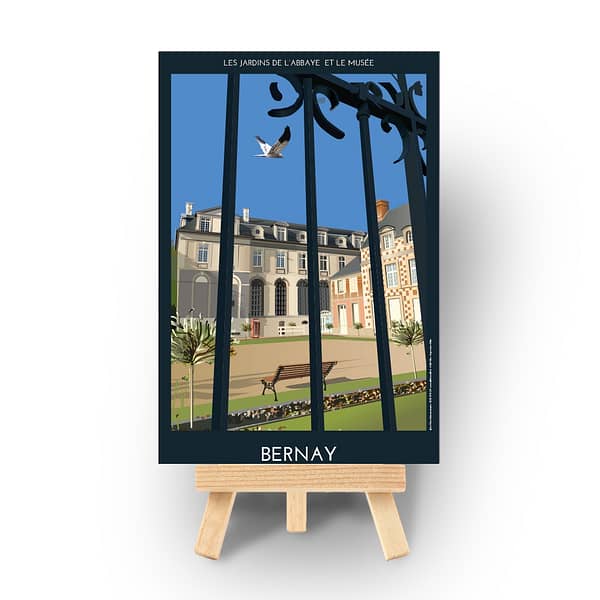 carte postale Bernay Les jardins de l'abbaye