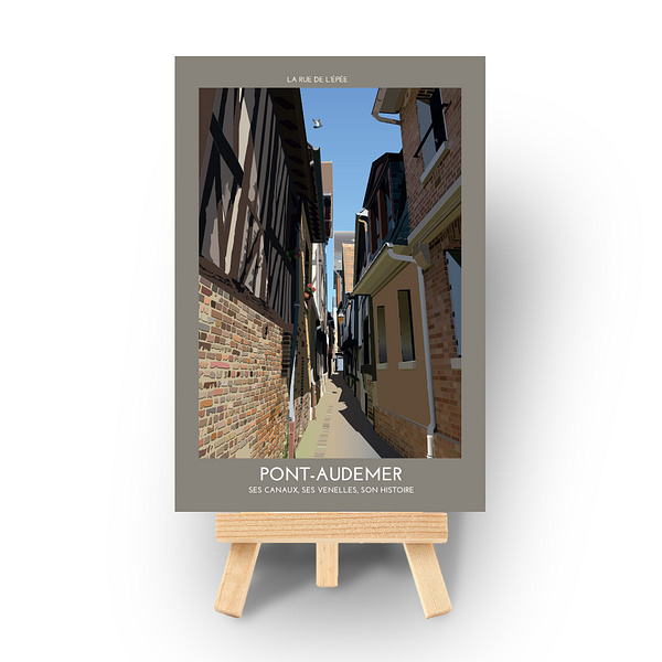 Carte postale de la rue de l'épée - Pont-Audemer