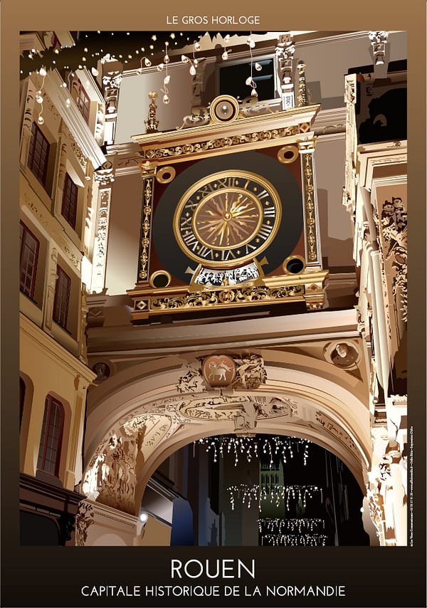 Affiche de Rouen : le Gros-Horloge