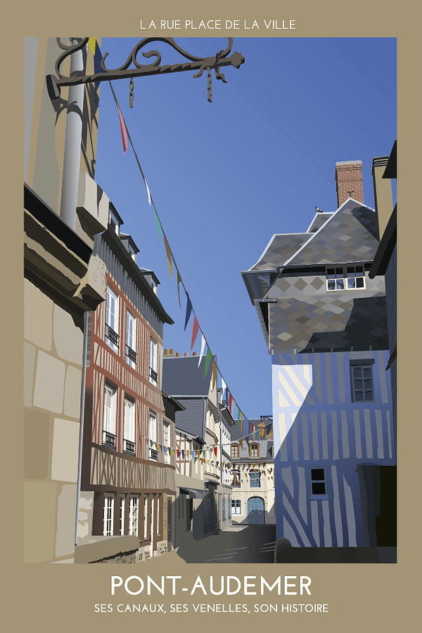 Pont-Audemer : rue place de la ville
